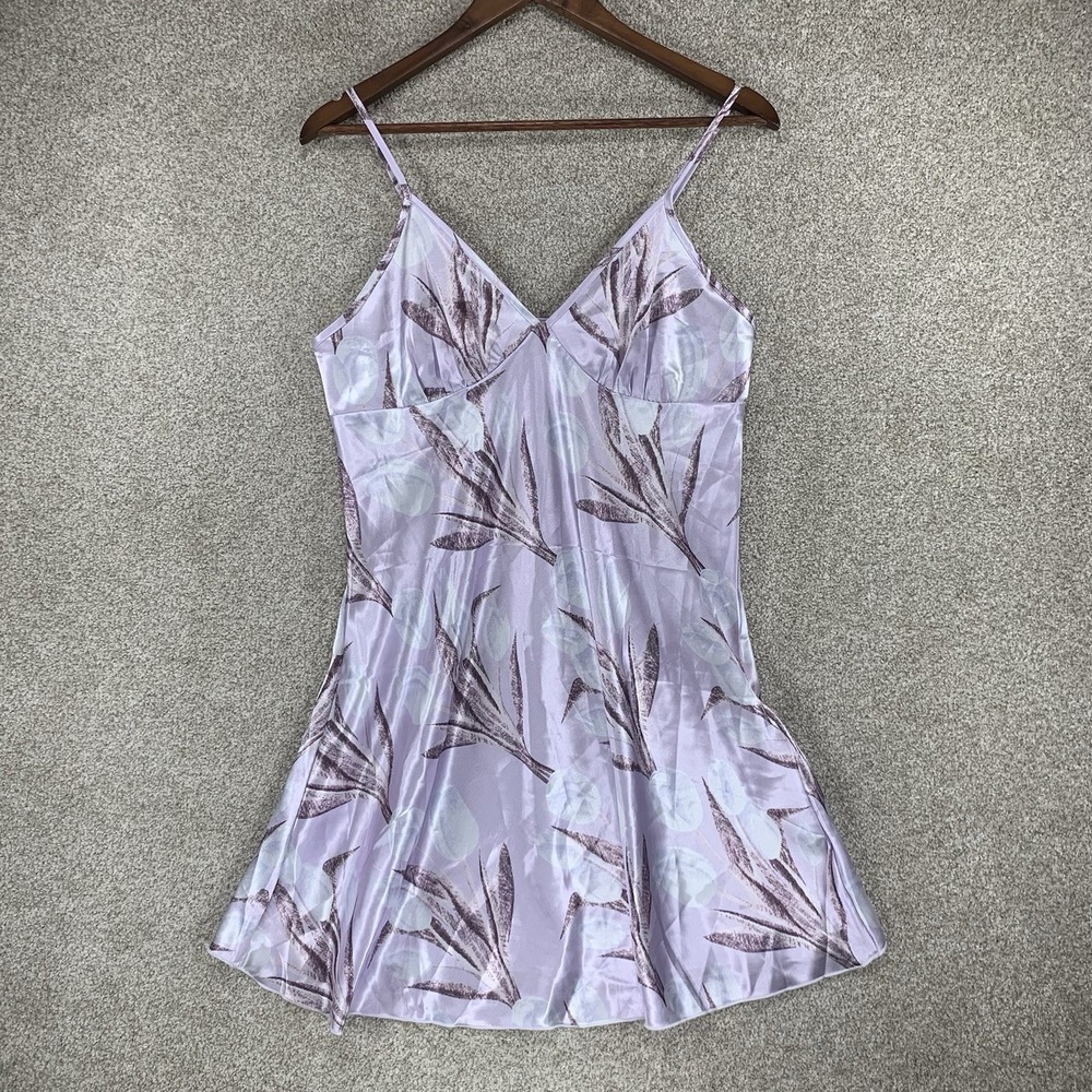 Y2K Bias Slip Mini Dress L Purple Tulip Fairy Core Retro Coquette Silky Babydoll